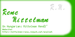 rene mittelman business card